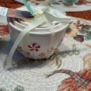 Rae Dunn Peppermint Ceramic Measuring Cups